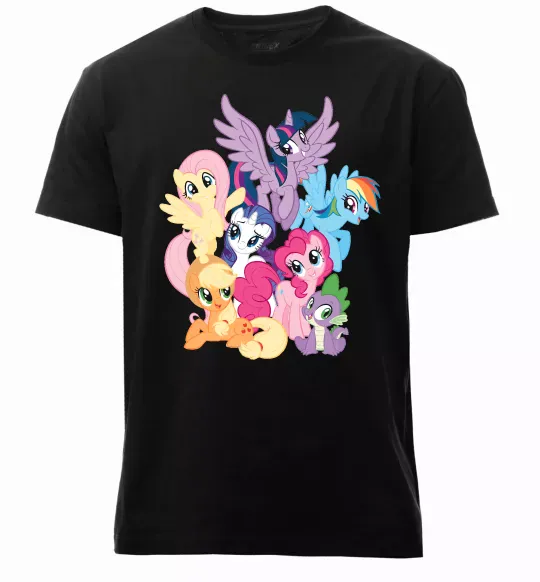 Чоловіча преміум футболка Ponies Чорний фото