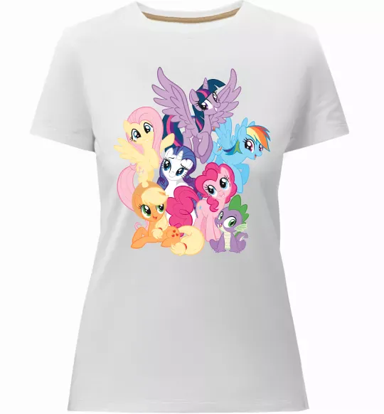 Женская премиум футболка Ponies Белый фото