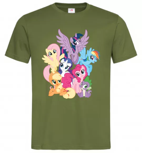 Мужская футболка Ponies Оливковый фото