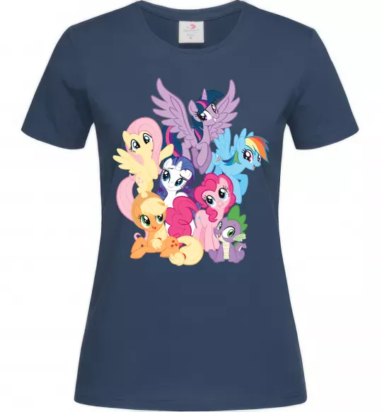 Женская футболка Ponies Темно-синий фото