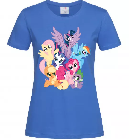 Женская футболка Ponies Ярко-синий фото
