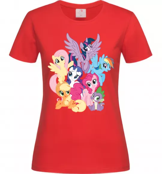 Женская футболка Ponies Красный фото