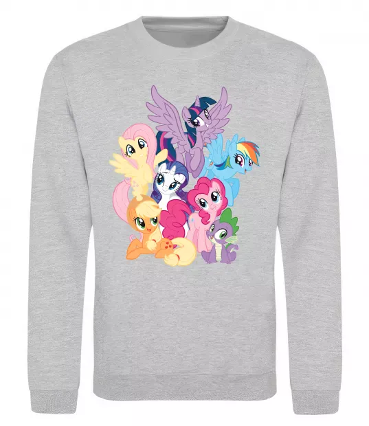 Свитшот Ponies Серый меланж фото