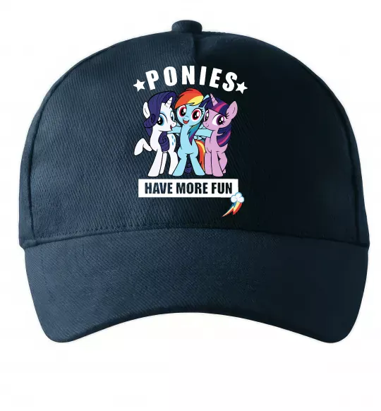 Кепка Ponies have more fun Темно-синій фото