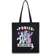 Эко-сумка Ponies have more fun Черный фото