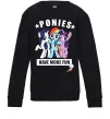 Детский Свитшот Ponies have more fun Черный фото