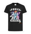 Дитяча футболка Ponies have more fun Чорний фото