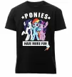 Мужская премиум футболка Ponies have more fun Черный фото