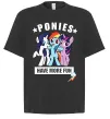 Футболка Оверсайз Ponies have more fun Черный фото