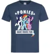 Мужская футболка Ponies have more fun Темно-синий фото