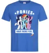 Мужская футболка Ponies have more fun Ярко-синий фото