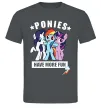 Мужская футболка Ponies have more fun Графит фото
