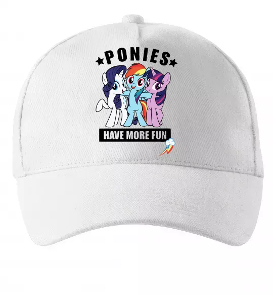 Кепка Ponies have more fun Білий фото