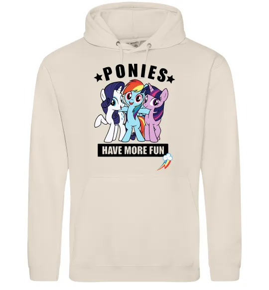 Мужская толстовка (худи) Ponies have more fun Таш фото