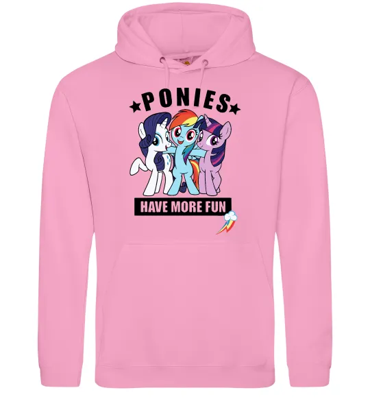Жіноча толстовка (худі) Ponies have more fun Рожевий фото