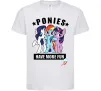 Дитяча футболка Ponies have more fun Білий фото