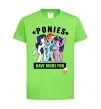 Дитяча футболка Ponies have more fun Лаймовий фото