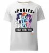 Мужская премиум футболка Ponies have more fun Белый фото