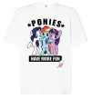 Футболка Оверсайз Ponies have more fun Белый фото