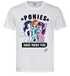 Мужская футболка Ponies have more fun Белый фото