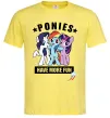 Мужская футболка Ponies have more fun Лимонный фото