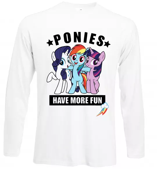 Лонгслив Ponies have more fun Белый фото
