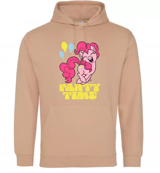Женская толстовка (худи) Party time pony Песочный фото
