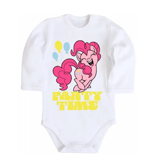 Детский боди Party time pony Белый фото