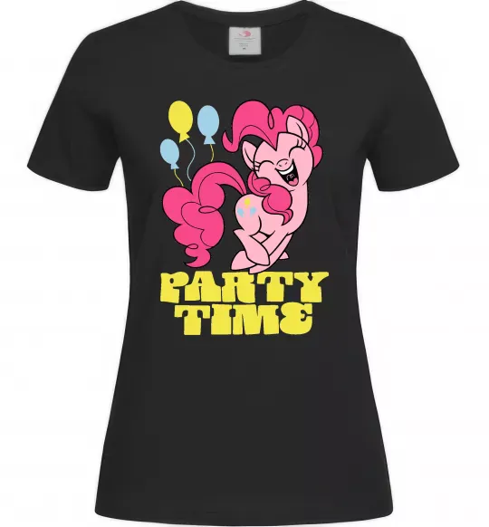 Женская футболка Party time pony Черный фото