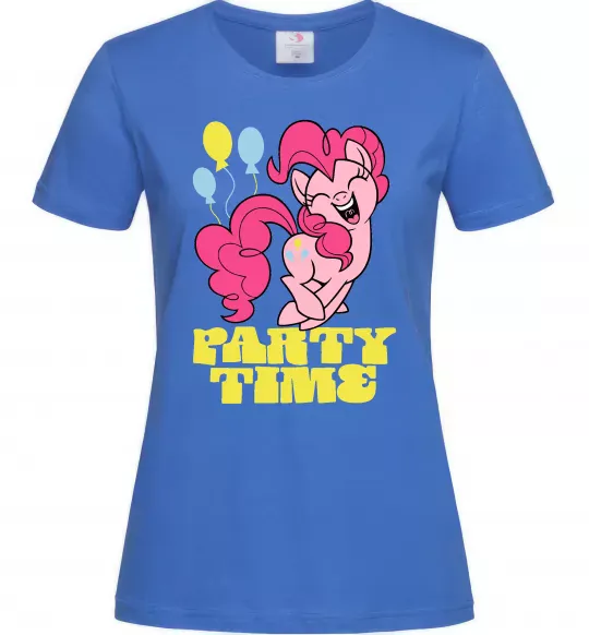 Женская футболка Party time pony Ярко-синий фото
