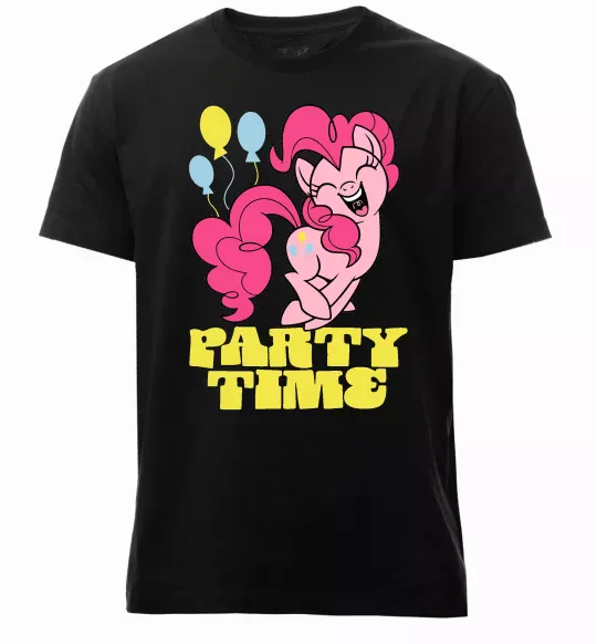 Мужская премиум футболка Party time pony Черный фото