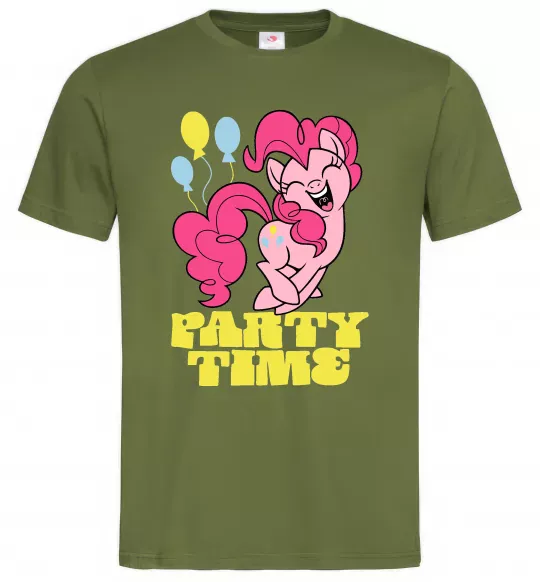 Чоловіча футболка Party time pony Оливковий фото