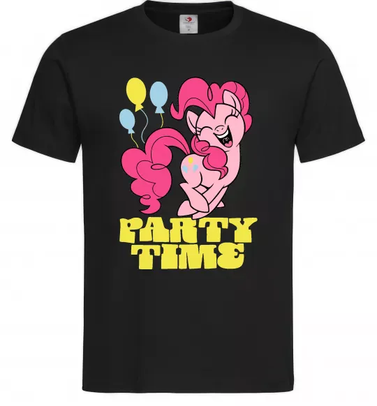 Чоловіча футболка Party time pony Чорний фото