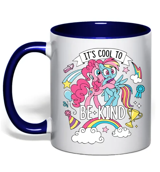 Чашка с цветной ручкой Cool to be kind Глубокий темно-синий фото