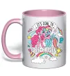 Чашка с цветной ручкой Cool to be kind Нежно розовый фото