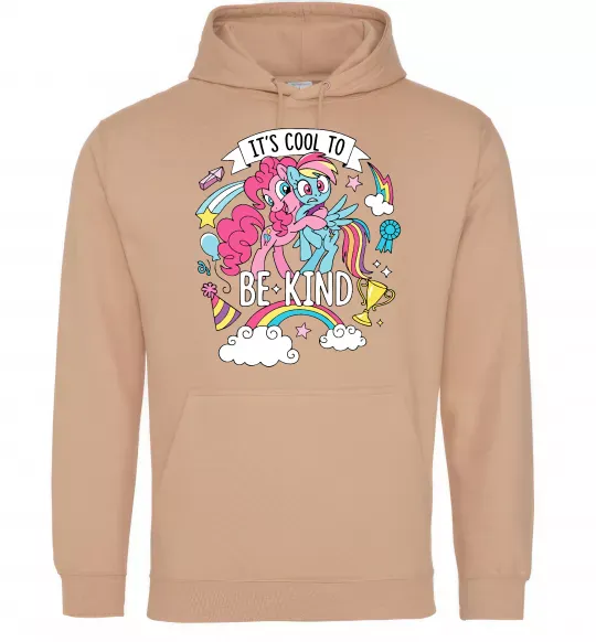 Женская толстовка (худи) Cool to be kind Песочный фото