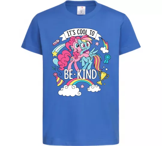 Детская футболка Cool to be kind Ярко-синий фото