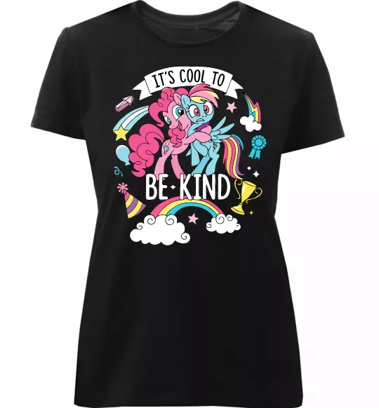 Жіноча преміум футболка Cool to be kind Чорний фото