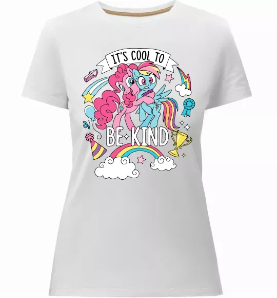 Жіноча преміум футболка Cool to be kind Білий фото
