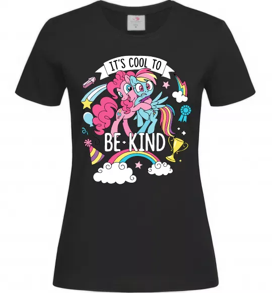Жіноча футболка Cool to be kind Чорний фото