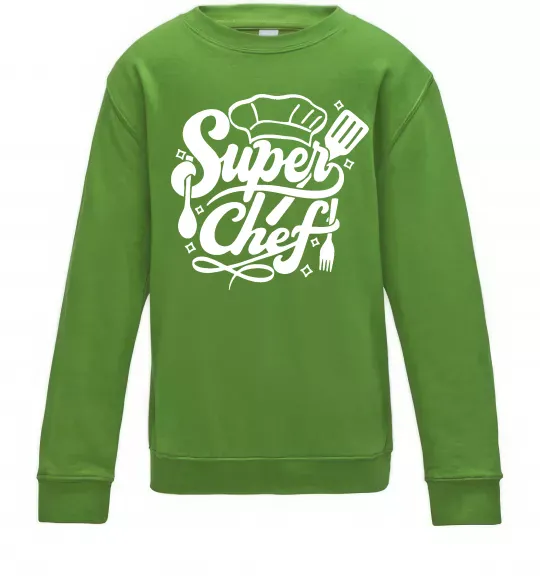 Дитячий світшот Супер Шеф Лаймовий фото