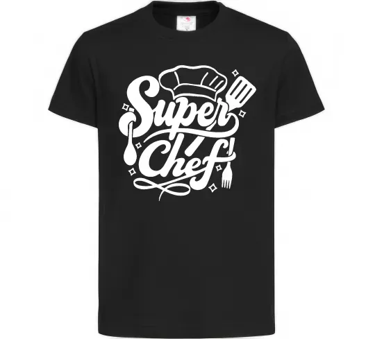 Дитяча футболка Супер Шеф Чорний фото