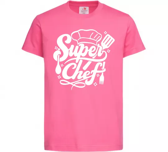 Дитяча футболка Супер Шеф Яскраво-рожевий фото
