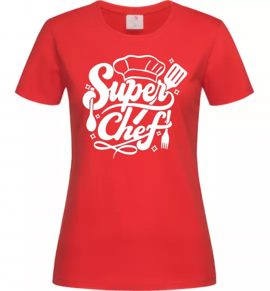 Жіноча футболка Супер Шеф Червоний фото