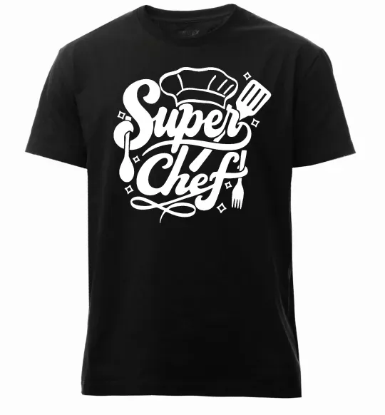 Мужская премиум футболка Супер Шеф Черный фото