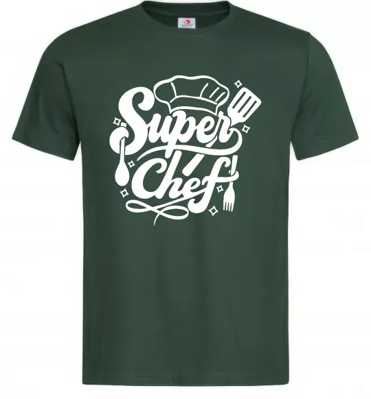 Чоловіча футболка Супер Шеф Темно-зелений фото