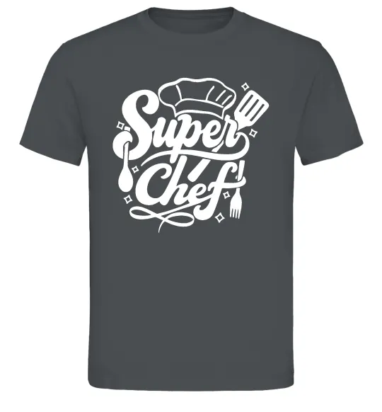 Чоловіча футболка Супер Шеф Графіт фото