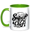 Чашка з кольоровою ручкою Супер Шеф Лаймовий фото