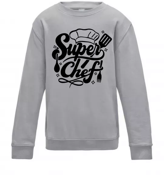 Дитячий світшот Супер Шеф Сірий меланж фото