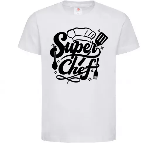 Дитяча футболка Супер Шеф Білий фото